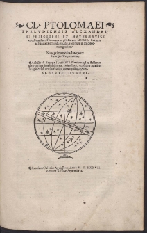 Cl. Ptolomaei Phelvdiensis Alexandrini Philosophi Et Mathematici excelentissimi Phænomena, stellarum MXXII. fixarum [...]