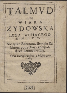 Talmud Abo Wiara Zydowska [...]
