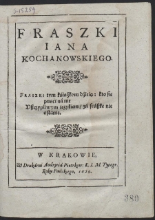 Fraszki Iana Kochanowskiego