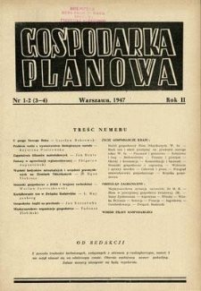 Gospodarka Planowa, Rok II, 20 kwietnia 1947, nr 7 (9)