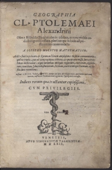 Geographia Cl. Ptolomaei Alexandrini [...]