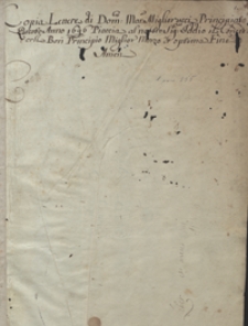 Lettere di Dominico Mar. Migliorucci [listy bankiera pisane z Krakowa z lat 1696-1700]