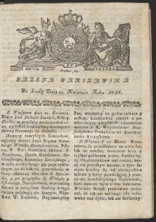 Gazeta Warszawska. R.1786 Nr 29