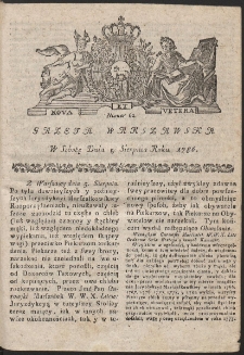 Gazeta Warszawska. R.1786 Nr 62