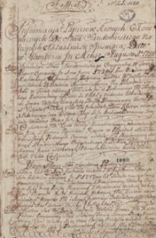 Inwentarz starostwa Sandomierskiego [...] wyprowadzony i spisany in fundo diebus Julii A[nn]o 1753