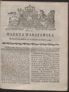 Gazeta Warszawska. R.1788 Nr 47