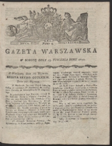 Gazeta Warszawska. R.1791 Nr 5