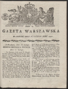 Gazeta Warszawska. R.1791 Nr 14