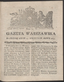 Gazeta Warszawska. R.1792 Nr 75