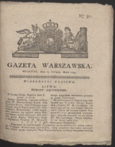Gazeta Warszawska. R.1793 Nr 91