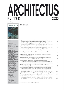 Contents [Architectus : Pismo Wydziału Architektury Politechniki Wrocławskiej, 2023, nr 1 (73)]