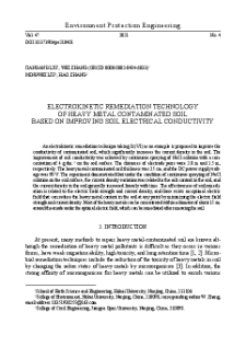 Electrokinetic remediation technology of heavy metal contaminated soil based on improving soil electrical conductivity