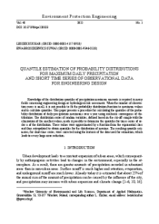 Quantile estimation of probability distributions for maximum daily precipitation and short time series of observational data for engineering design