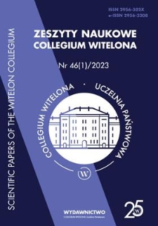 Zasady zamieszczania artykułów w Zeszytach Naukowych Collegium Witelona [Zeszyty Naukowe Collegium Witelona, nr 46(1)/2023]