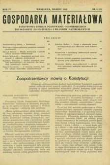 Gospodarka Materiałowa, Rok IV, marzec 1952, nr 3 (37)