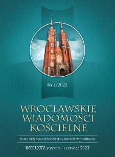 Wrocławskie Wiadomości Kościelne. R. 75 (2022), nr 1
