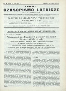 Lwowskie Czasopismo Lotnicze. R. 4, lipiec 1936, Nr 1