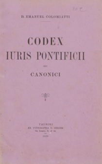 Codex iuris pontificii seu canonici