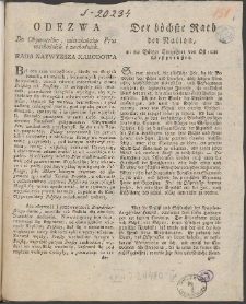 Odezwa Do Obywatel&oacute;w, mieszkańc&oacute;w Prus wschodnich i zachodnich. Rada Najwyższa Narodowa = Der h&ouml;chste Rath der Nation, an die B&uuml;rger Einwohner von Ost- und Westpreussen