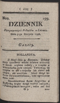 Dziennik Patryotycznych Politykow w Lwowie. R. 1796 Nr 199