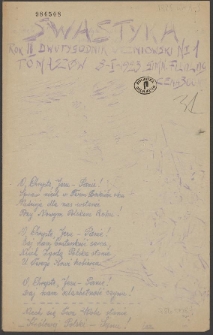 Swastyka : dwutygodnik uczniowski. 1923, R.2 nr 1