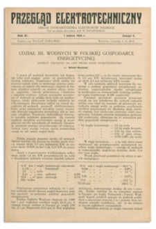 Przegląd Elektrotechniczny. Rok XI, 1 Marca 1929, Zeszyt 5