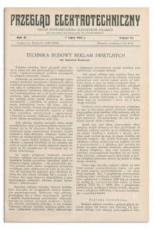 Przegląd Elektrotechniczny. Rok XI, 1 Lipca 1929, Zeszyt 13
