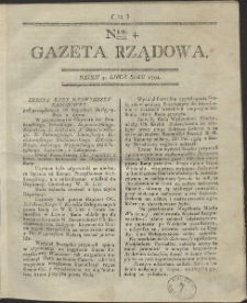 Gazeta Rządowa. R. 1794 Nr 4