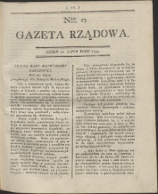 Gazeta Rządowa. R. 1794 Nr 27