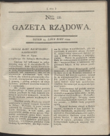 Gazeta Rządowa. R. 1794 Nr 28