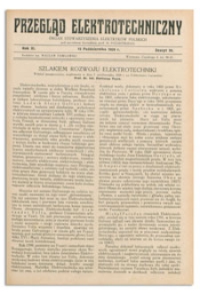 Przegląd Elektrotechniczny. Rok XI, 15 Października 1929, Zeszyt 20