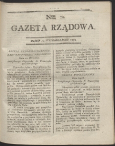 Gazeta Rządowa. R. 1794 Nr 72
