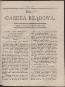 Gazeta Rządowa. R. 1794 Nr 107