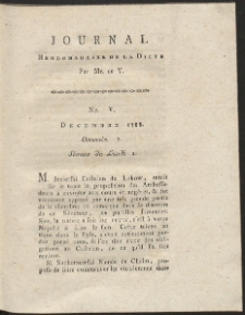 Journal Hebdomadaire De La Diete Par Mr. De V. R. 1789 Nr 5