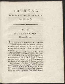 Journal Hebdomadaire De La Diete Par Mr. De V. R. 1789 Nr 6