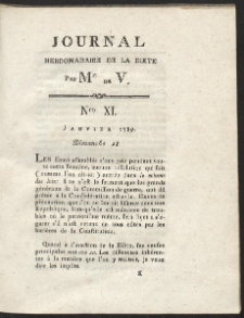 Journal Hebdomadaire De La Diete Par Mr. De V. R. 1789 Nr 11