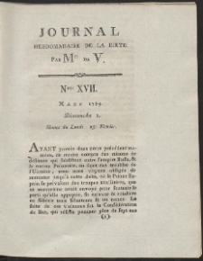 Journal Hebdomadaire De La Diete Par Mr. De V. R. 1789 Nr 17