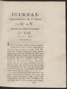 Journal Hebdomadaire De La Diete Par Mr. De V. R. 1789 Nr 18