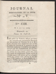 Journal Hebdomadaire De La Diete Par Mr. De V. R. 1789 Nr 23