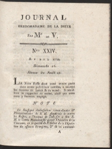 Journal Hebdomadaire De La Diete Par Mr. De V. R. 1789 Nr 24