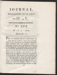 Journal Hebdomadaire De La Diete Par Mr. De V. R. 1789 Nr 26