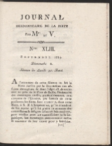 Journal Hebdomadaire De La Diete Par Mr. De V. R. 1789 Nr 43