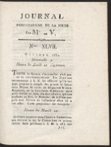 Journal Hebdomadaire De La Diete Par Mr. De V. R. 1789 Nr 47