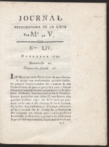 Journal Hebdomadaire De La Diete Par Mr. De V. R. 1789 Nr 54