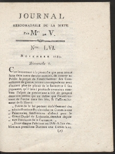 Journal Hebdomadaire De La Diete Par Mr. De V. R. 1789 Nr 56