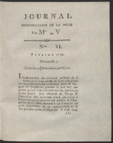 Journal Hebdomadaire De La Diete Par Mr. De V. R. 1790 Nr 6