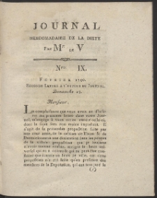 Journal Hebdomadaire De La Diete Par Mr. De V. R. 1790 Nr 9