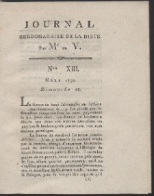 Journal Hebdomadaire De La Diete Par Mr. De V. R. 1790 Nr 13