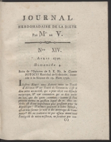 Journal Hebdomadaire De La Diete Par Mr. De V. R. 1790 Nr 14
