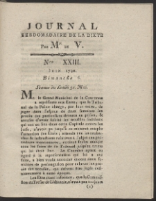 Journal Hebdomadaire De La Diete Par Mr. De V. R. 1790 Nr 23
